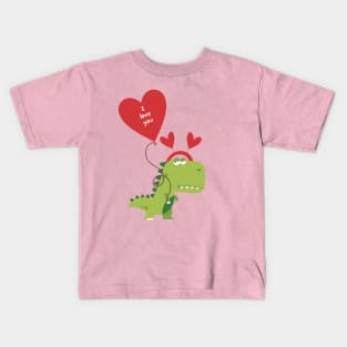 Dinosaur Valentine’s Day Kids T-Shirt